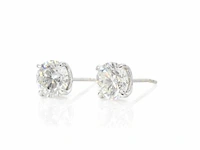 Witgouden solitair oorbellen met diamanten 3.25 carat - afbeelding 3 van  9