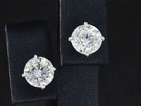Witgouden solitair oorbellen met diamanten 3.25 carat - afbeelding 6 van  9