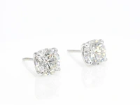 Witgouden solitair oorbellen met diamanten 3.25 carat - afbeelding 7 van  9