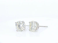 Witgouden solitair oorbellen met natuurlijke diamanten van 2.80 carat - afbeelding 4 van  9