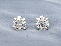 Witgouden solitair oorbellen van zeer hoge kwaliteit 4.00 carat totaal met hrd certificaten - afbeelding 1 van  15