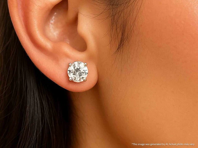 Witgouden solitair oorbellen van zeer hoge kwaliteit 4.00 carat totaal met hrd certificaten - afbeelding 8 van  15