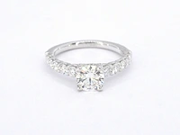 Witgouden solitair ring met 1.00 carat briljant geslepen middensteen en briljant diamanten - afbeelding 5 van  9