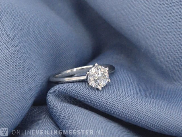 Witgouden solitair ring met 1.00 carat briljant - afbeelding 3 van  12