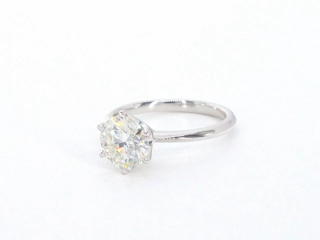 Witgouden solitair ring met 2.00 carat briljant geslepen diamant - afbeelding 10 van  11
