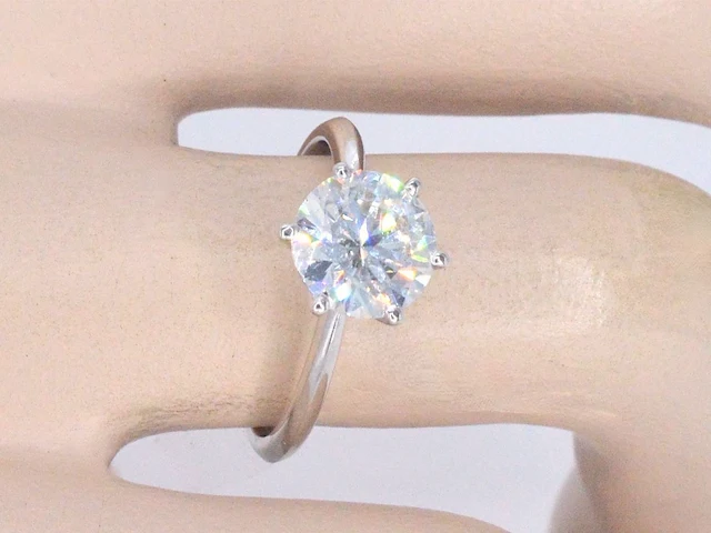 Witgouden solitair ring met 3.00 carat briljant geslepen diamant - afbeelding 10 van  10