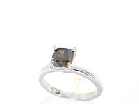 Witgouden solitair ring met diamant - afbeelding 6 van  12