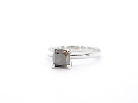 Witgouden solitair ring met diamant - afbeelding 11 van  12