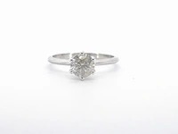 Witgouden solitair ring met een briljant geslepen diamant van 1.00 carat - afbeelding 1 van  4