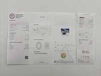 Witgouden solitair ring met ovaal geslepen diamant en briljant diamanten ( igi gecertificeerd ) - afbeelding 10 van  10