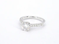 Witgouden solitair ring met totaal 1.35 carat natuurlijke diamanten met hrd certificaat - afbeelding 5 van  9