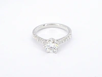 Witgouden solitair ring met totaal 1.35 carat natuurlijke diamanten met hrd certificaat - afbeelding 6 van  9