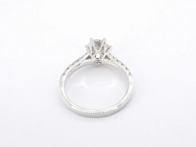 Witgouden solitair ring met totaal 1.35 carat natuurlijke diamanten met hrd certificaat - afbeelding 7 van  9