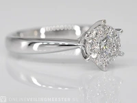 Witgouden solitaire ring met diamanten - afbeelding 4 van  7
