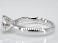 Witgouden solitaire ring met diamanten - afbeelding 5 van  7