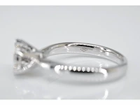 Witgouden solitaire ring met diamanten - afbeelding 5 van  5