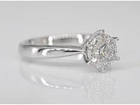 Witgouden solitaire ring met diamanten - afbeelding 4 van  5
