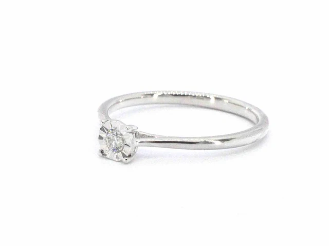 Witgouden solitaire ring met een briljant geslepen diamant - afbeelding 5 van  10