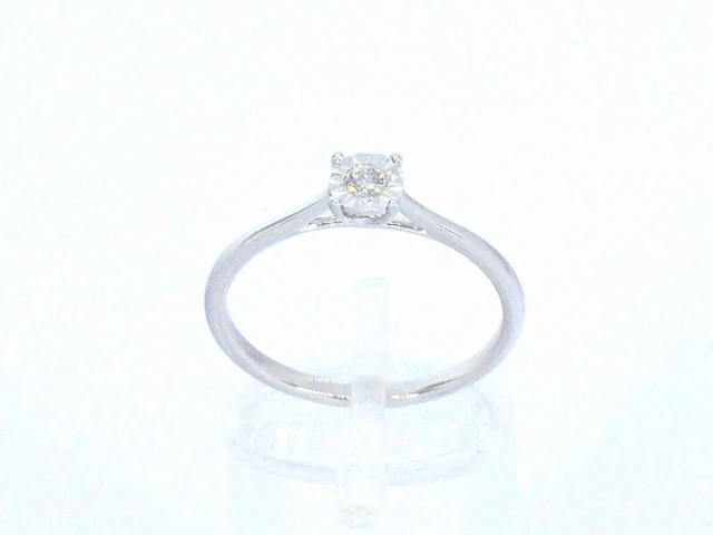 Witgouden solitaire ring met een briljant geslepen diamant - afbeelding 6 van  10