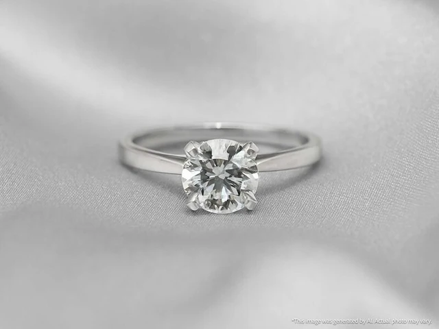 Witgouden solitaire ring met een diamant van 1.01 carat - afbeelding 9 van  11