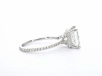 Witgouden solitaire ring met een grote prinses geslepen diamant van 3.00 carat - afbeelding 5 van  9