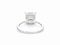 Witgouden solitaire ring met een grote prinses geslepen diamant van 3.00 carat - afbeelding 7 van  9