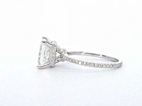 Witgouden solitaire ring met een grote prinses geslepen diamant van 3.00 carat - afbeelding 8 van  9
