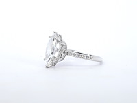 Witgouden solitaire ring met een marquise diamant van 2.00 carat met hidden halo - afbeelding 7 van  12