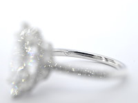 Witgouden solitaire ring met een marquise diamant van 2.00 carat met hidden halo - afbeelding 9 van  12