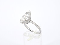 Witgouden solitaire ring met een marquise diamant van 2.00 carat met hidden halo - afbeelding 12 van  12