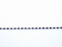 Witgouden tennis armband met diamanten en saffieren - afbeelding 6 van  10