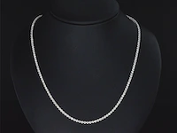 Witgouden tennis collier met diamanten - afbeelding 2 van  7