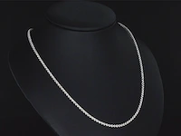 Witgouden tennis collier met diamanten - afbeelding 4 van  7