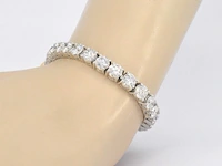 Witgouden tennisarmband met 16.20 carat diamant - afbeelding 2 van  9