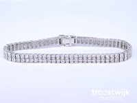 Witgouden tennisarmband met 2 rijen diamanten 1.50 carat - afbeelding 1 van  7