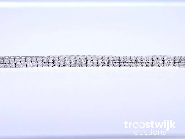 Witgouden tennisarmband met 2 rijen diamanten 1.50 carat - afbeelding 5 van  7