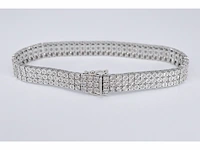 Witgouden tennisarmband met 3 rijen diamanten 2.25 carat - afbeelding 4 van  8