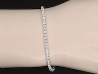 Witgouden tennisarmband met 3.61 carat briljant geslepen diamanten - afbeelding 2 van  8