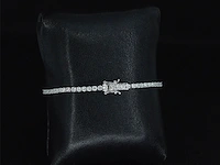 Witgouden tennisarmband met 3.61 carat briljant geslepen diamanten - afbeelding 6 van  8