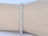 Witgouden tennisarmband met 5.00 carat diamanten set 1 - afbeelding 2 van  7