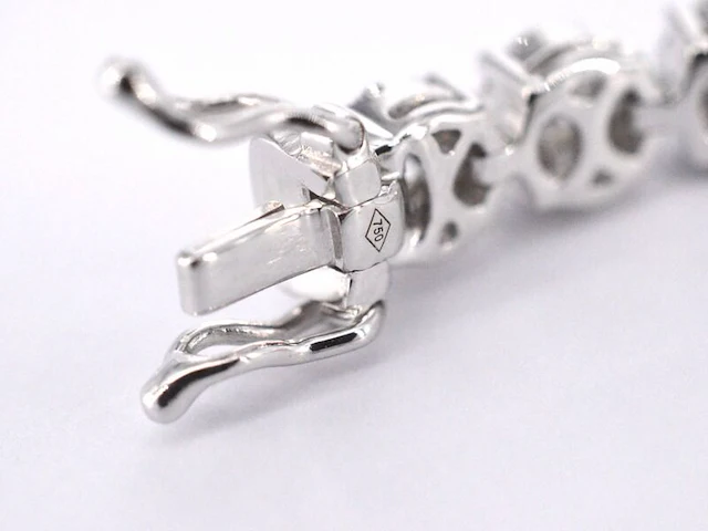 Witgouden tennisarmband met 5.00 carat diamanten set 1 - afbeelding 6 van  7