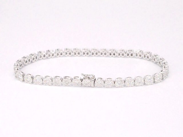 Witgouden tennisarmband met 5.00 carat diamanten - afbeelding 3 van  9