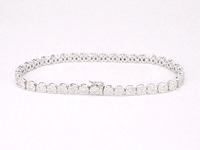 Witgouden tennisarmband met 5.00 carat diamanten - afbeelding 3 van  9