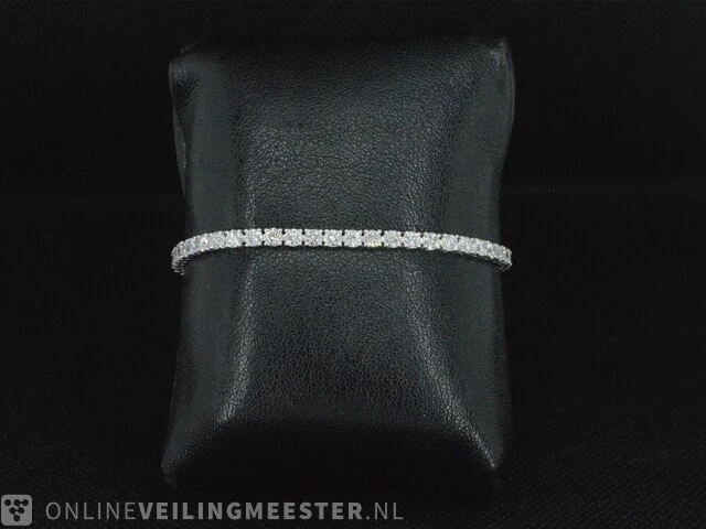 Witgouden tennisarmband met 5.13 carat briljant geslepen diamanten - afbeelding 7 van  10