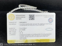 Witgouden tennisarmband met 6.11 carat briljant geslepen diamanten - afbeelding 4 van  9