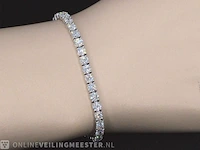 Witgouden tennisarmband met 7.16 carat briljant geslepen diamanten - afbeelding 2 van  9