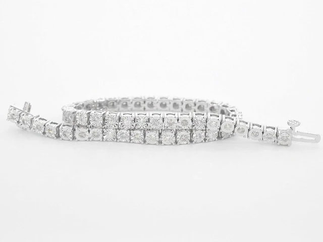 Witgouden tennisarmband met diamanten 1.00 carat - afbeelding 1 van  6