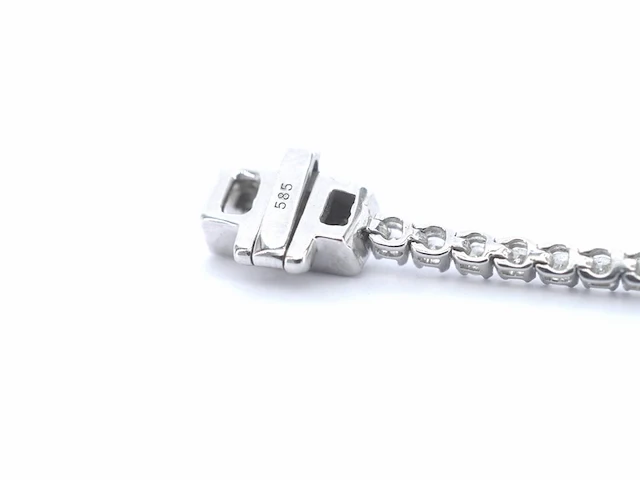 Witgouden tennisarmband met diamanten 1.00 carat - afbeelding 5 van  9