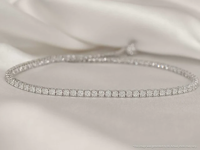 Witgouden tennisarmband met diamanten 1.00 carat - afbeelding 7 van  9