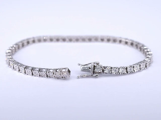 Witgouden tennisarmband met diamanten 1.20 carat - afbeelding 4 van  8